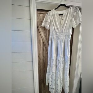 anthropologie somerset white maxi, size small
